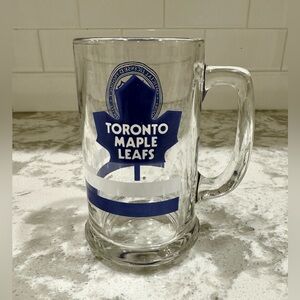 Vintage 1993 NHL Toronto Maple Leafs Striped Logo Glass Beer Mug Stein